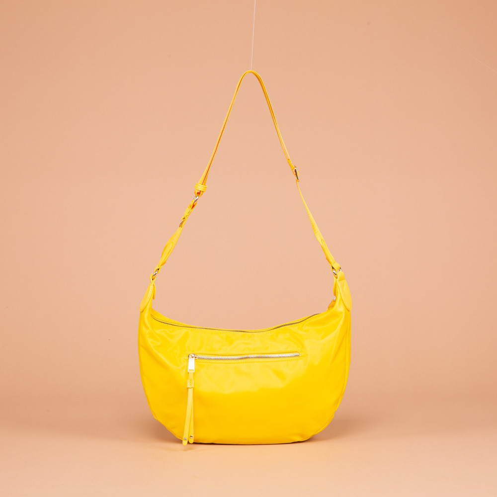 BORSA MEZZA LUNA IN NYLON GIALLO