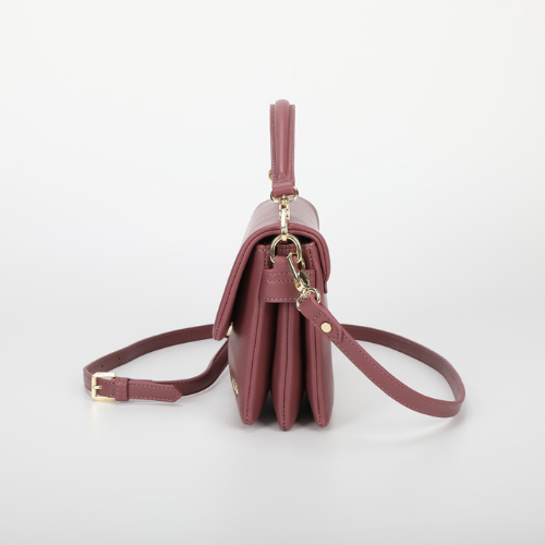BORSA A TRACOLLA CON CHIUSURA TONDA MALVA