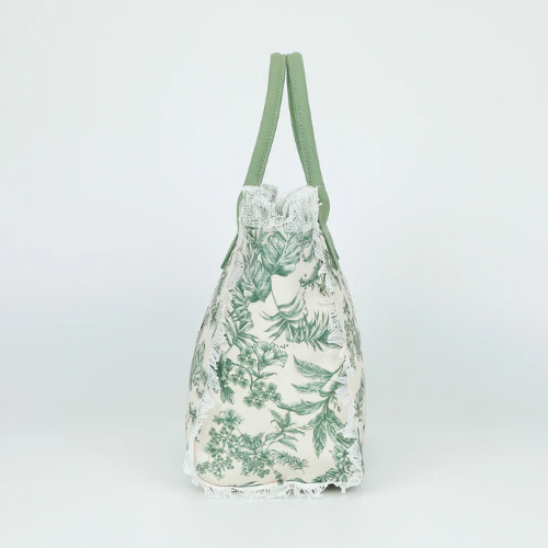 BORSA SHOPPER GRANDE IN FANTASIA VERDE MILITARE 