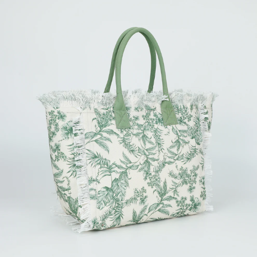 BORSA SHOPPER GRANDE IN FANTASIA VERDE MILITARE 