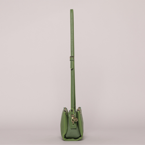 BORSA A TRACOLLA CON CUCITURE TONO SU TONO - VERDE MENTA
