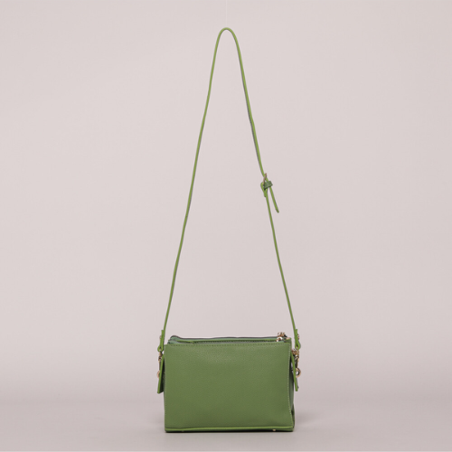 BORSA A TRACOLLA CON CUCITURE TONO SU TONO - VERDE MENTA