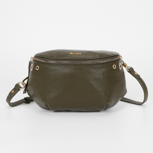 MARSUPIO CON DETTAGLIO OCCHIELLI VERDE MILITARE 