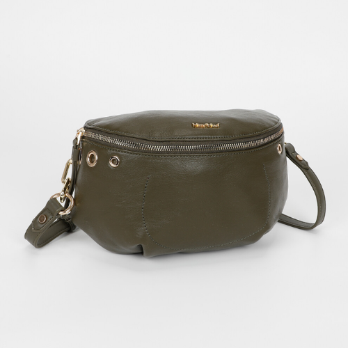 MARSUPIO CON DETTAGLIO OCCHIELLI VERDE MILITARE 