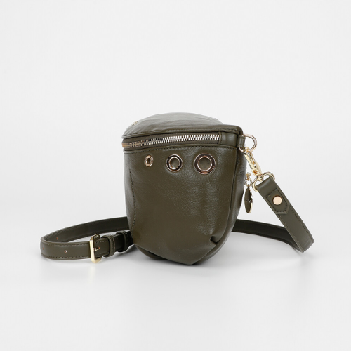 MARSUPIO CON DETTAGLIO OCCHIELLI VERDE MILITARE 