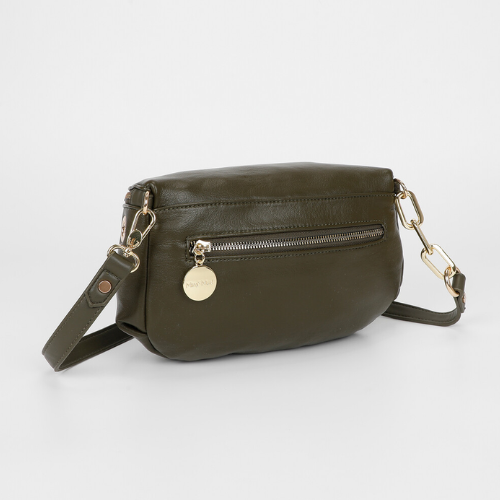MARSUPIO CON DETTAGLIO OCCHIELLI VERDE MILITARE 
