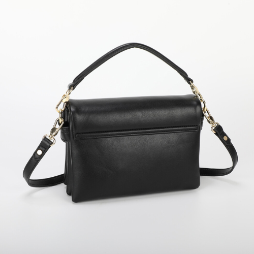 BORSA A TRACOLLA NERO CON CHIUSURA TONDA NERO