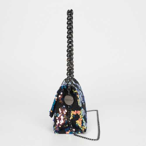 BORSA A MANO CON CATENA E PAILLETTES MISTO