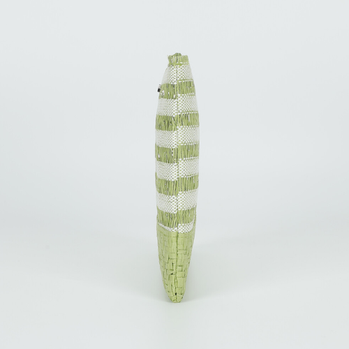 PORTAOGGETTI A RIGHE IN STRAW PAPER VERDE 