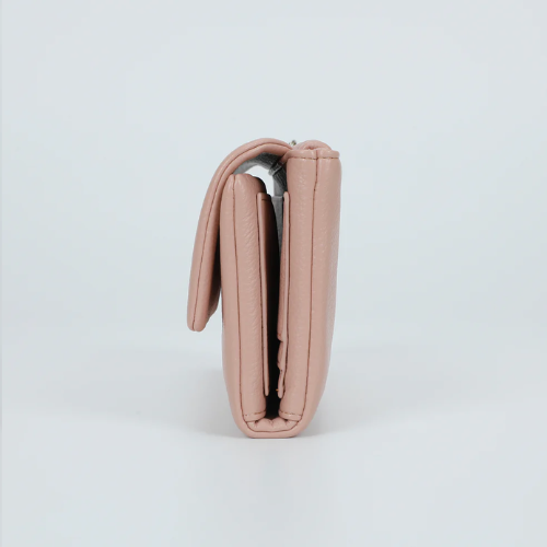 PORTAFOGLIO GRANDE CON PATTA E ZIP ROSA 