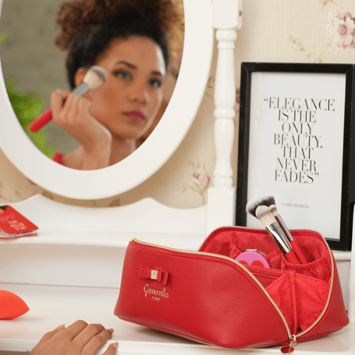 BEAUTY BAG M CAMILLE ROSSO