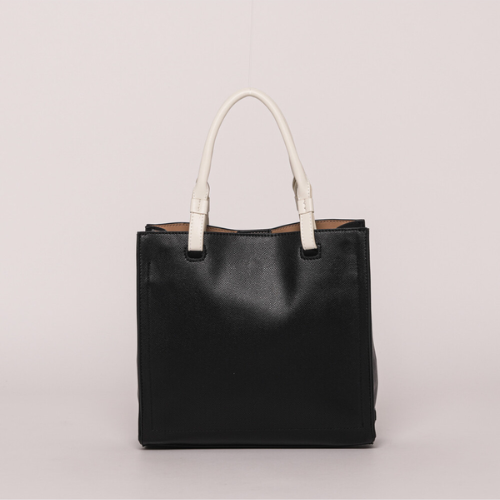 BORSA A SPALLA CON DETTAGLI IN CONTRASTO - NERO 