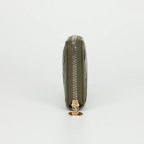 PORTAFOGLIO MEDIO IN PIUMINO VERDE MILITARE