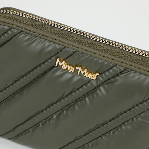 PORTAFOGLIO MEDIO IN PIUMINO VERDE MILITARE