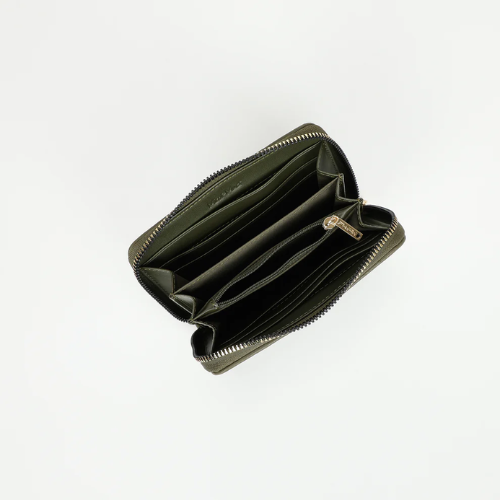 PORTAFOGLIO MEDIO IN PIUMINO VERDE MILITARE