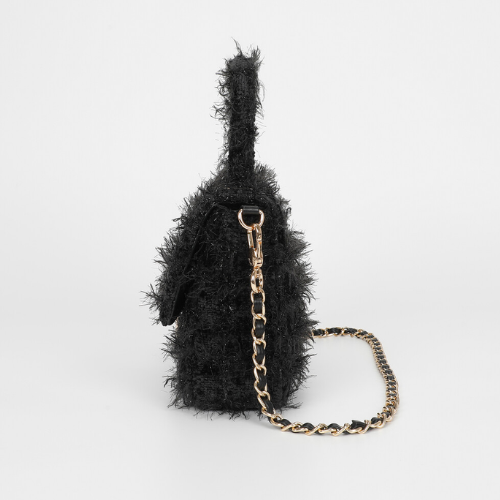 BORSA A TRACOLLA IN TWEED NERA