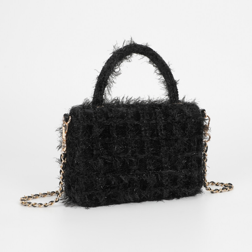 BORSA A TRACOLLA IN TWEED NERA