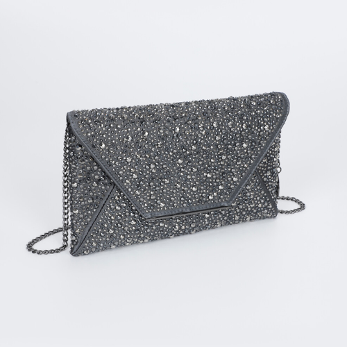 BORSA POCHETTE CON STRASS CANNA DI FUCILE