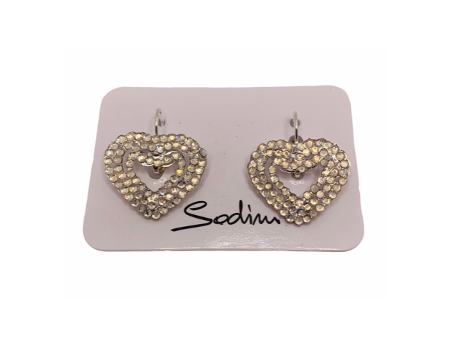 ORECCHINI A BOCCOLA CON CUORE ARGENTATO ART. 953289K