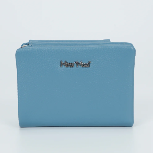 PORTAFOGLIO MEDIO IN PELLE AZZURRO 