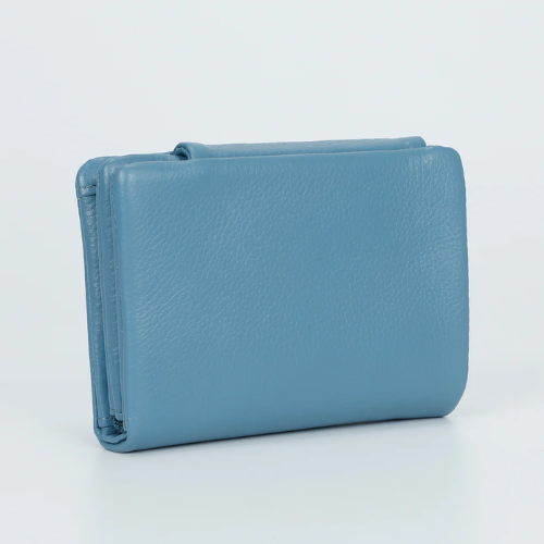 PORTAFOGLIO MEDIO IN PELLE AZZURRO 