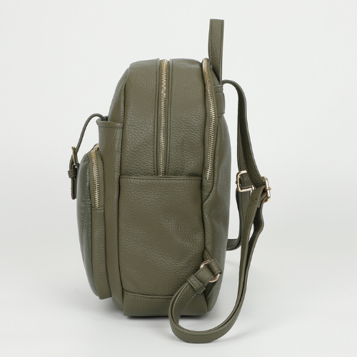 ZAINO CON DETTAGLIO IN PIUMINO VERDE MILITARE