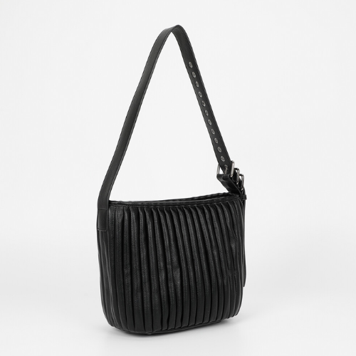 BORSA A TRACOLLA PLISSETTATA NERO