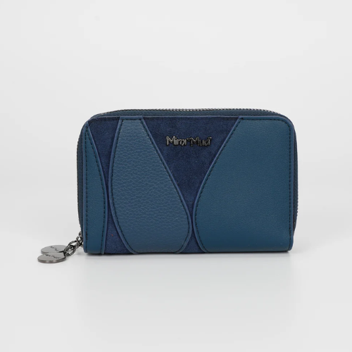 PORTAFOGLIO MEDIO CON PATCHWORK  BLU