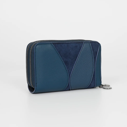 PORTAFOGLIO MEDIO CON PATCHWORK  BLU