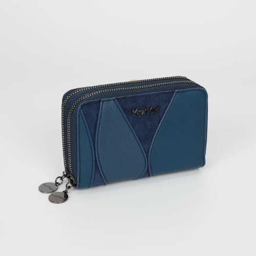 PORTAFOGLIO MEDIO CON PATCHWORK  BLU