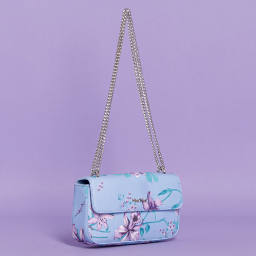 BORSA BAGUETTE FANTASIA IRIS - Celeste/Viola 