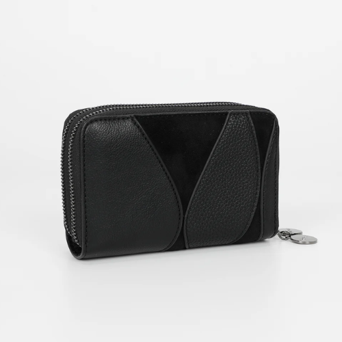 PORTAFOGLIO MEDIO CON PATCHWORK  NERO