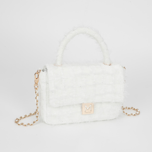 BORSA A TRACOLLA IN TWEED PANNA