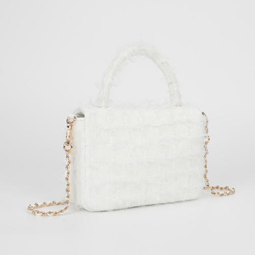BORSA A TRACOLLA IN TWEED PANNA