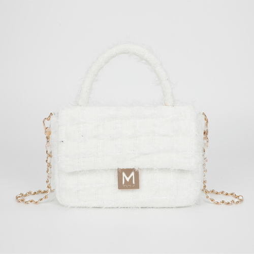 BORSA A TRACOLLA IN TWEED PANNA