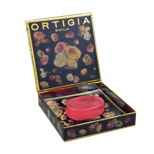 ROSE ANTICHE SAPONETTA CON PIATTO IN VETRO