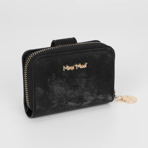 PORTAFOGLIO PICCOLO CON EFFETTO SFUMATO NERO