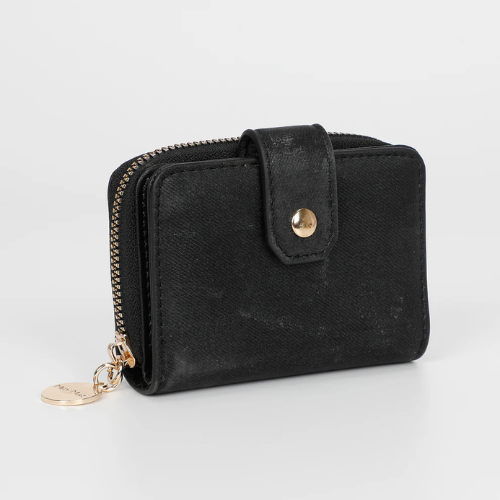 PORTAFOGLIO PICCOLO CON EFFETTO SFUMATO NERO