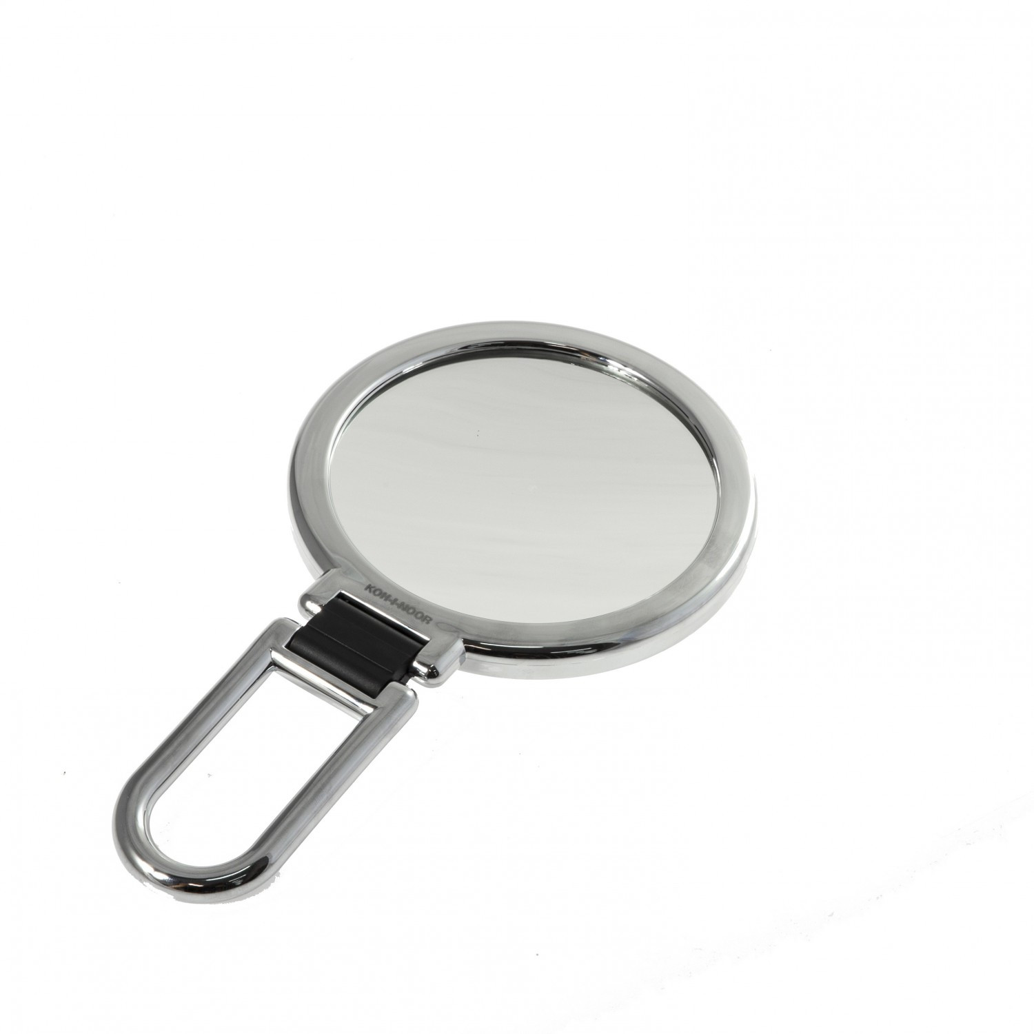 SPECCHIO CROMATO BIFACCIALE CON INGRANDIMENTO x2, MANICO PIEGHEVOLE - DIAMETRO 14CM.