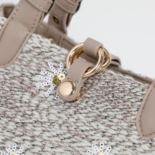 BORSA A BRACCIO IN TESSUTO BEIGE