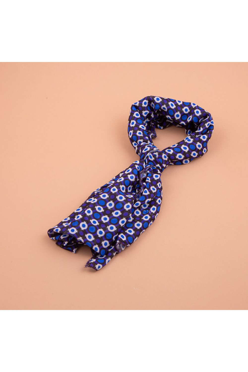 FOULARD CON FANTASIA ASTRATTA NERO E BLU ART.STAF-8475