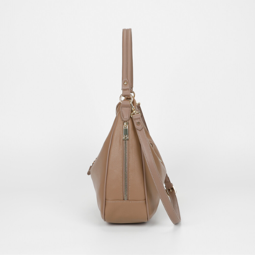 BORSA A SACCA CON LETTERE MIMI-MUA TAUPE