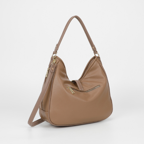 BORSA A SACCA CON LETTERE MIMI-MUA TAUPE
