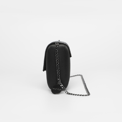 BORSA CLUTCH CON STRISCIA DI STRASS NERO