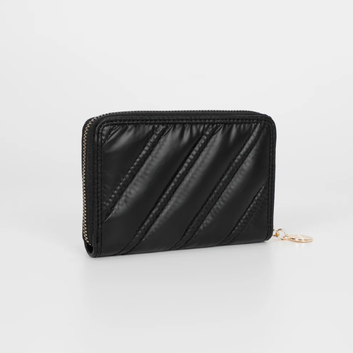 PORTAFOGLIO MEDIO IN PIUMINO NERO