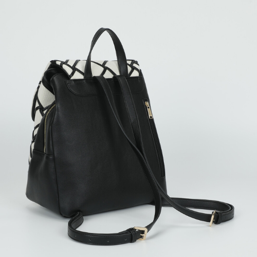 ZAINO IN CANVAS CON BORDI NERO 