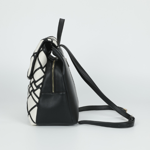 ZAINO IN CANVAS CON BORDI NERO 