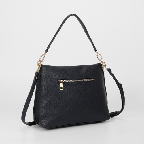 BORSA A SPALLA CON DETTAGLIO IN PIUMINO BLU
