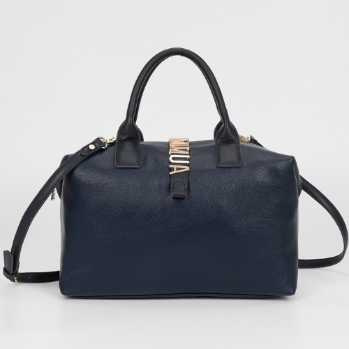 BORSA BAULETTO CON LETTERE MIMI-MUA BLU