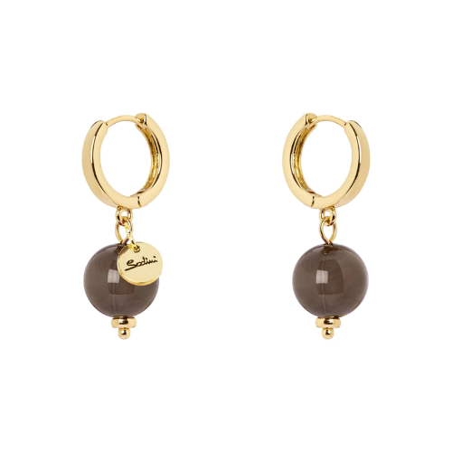 Orecchini cerchietto e boule Ester - Grigio